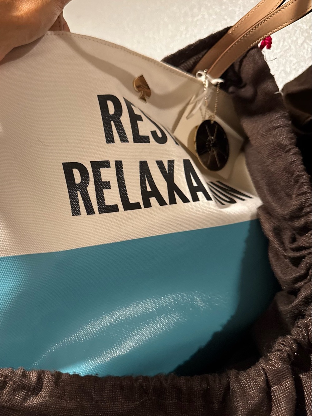 kate spade Cream and Turquoise 'Rest & Relaxation' Two-Tone Tote - Picture 2 of 2